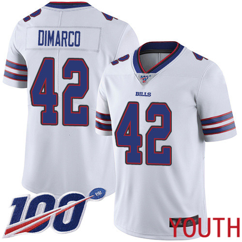Youth Buffalo Bills 42 Patrick DiMarco White Vapor Untouchable Limited Player 100th Season NFL Jersey